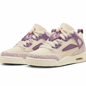 Jordan Kids Cream and Purple Low-Top Sneakers